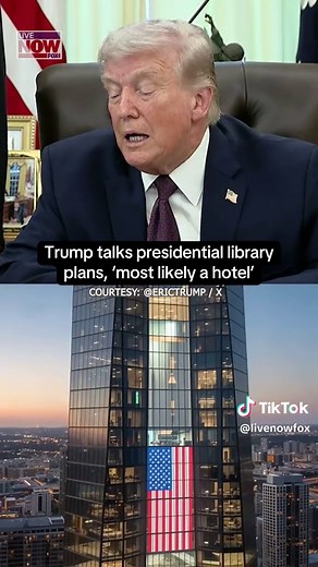 A newly released animated video presents visual renderings of President Donald Trump’s proposed presidential library in downtown Miami, highlighting a towering waterfront skyscraper alongside dedicated museum space. President Trump was asked about plans for the library during an event at the White House on Tuesday.