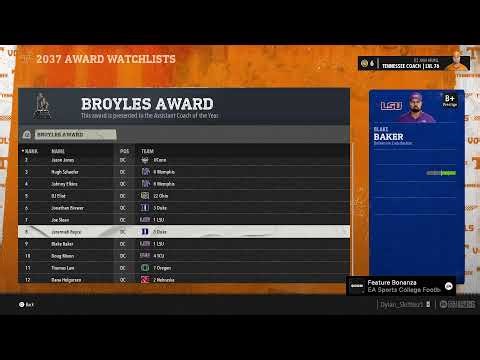 College Football 26: Dynasty Mode #21 Oklahoma Vs #6 Tennessee Game 9