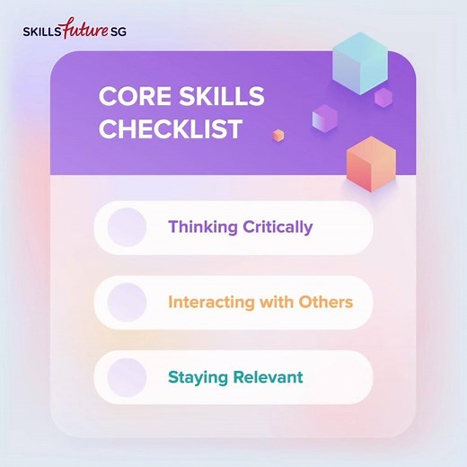 Make sure you’re prepared for our changing economy with a rounded set of key soft skills, aka Critical Core Skills. These Critical Core Skills will not only help you thrive in the workplace but will also improve your ability to pick up technical competencies. Learn more about Critical Core Skills here: skillsfuture.gov.sg/skills-framework/criticalcoreskills #SkillsFutureSG #CriticalCoreSkills | SkillsFuture SG