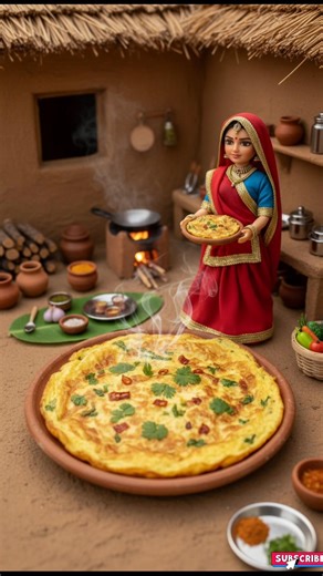 Miniature Doll Tiny Eggs Omelette Cooking ASMR | Indian Village Tiny Kitchen Recipe