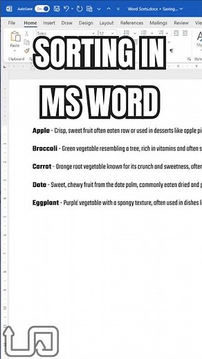 Sort Paragraphs and Tables in Microsoft Word