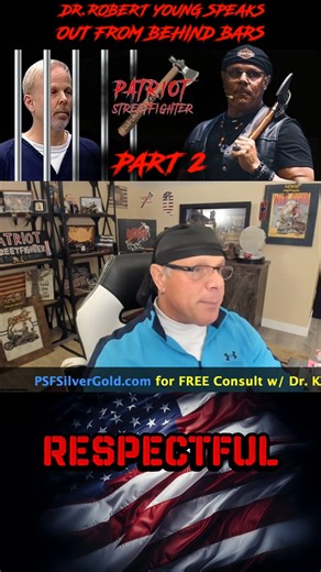 Part 18: 12.1.25 Patriot Streetfighter Dr. Robert Young Prison Interview, ALL Diseases Are Radiation and/or Chemical Poisoning Scott sits down for a second interview with Dr. Robert Young from Chino prison in California. Robert talks about the high vibration from his experience living in a cocoon. He again emphasizes the power and efficacy of the product that he helped perfect that eliminates the chemical radiation poisoning, because our bodies to go into a state of symptoms, resembling a diseas