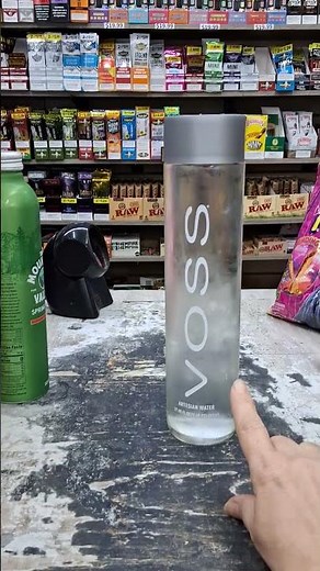 VOSS WATER FROM GLASS BOTTLE