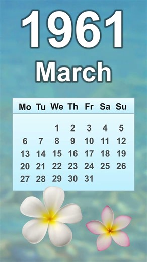 March 1961 Calendar