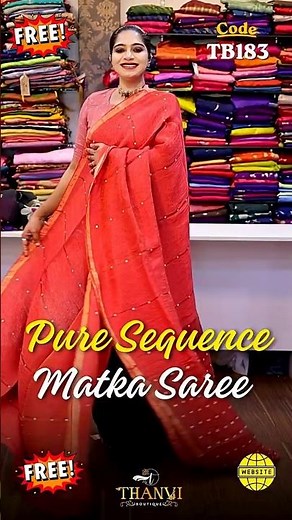 ✨ Pure Sequence Matka Saree 💕 | CODE: TB183
