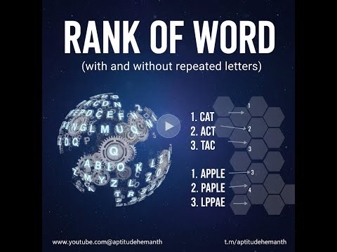 Rank of Word (with and without repeated letters) - Shortcut Approach