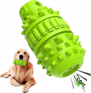URRU Dog Toy for Aggressive Chewers, Indestructible Dog Chew Toys Squeaky , Interactive Tough Durable for Large Breed(Green,Large)