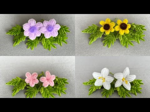 4 IDEAS DIY Pipe cleaner flowers