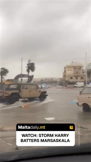 Videos shared by ruberdt_nel shows Marsaskala getting absolutely battered by Storm Harry, as vehicles navigate the locality despite the intense weather and the water churned up onto land from the sea. 🟡 Read: https://maltadaily.mt/articles/marsaskala-floods-as-storm-harry-hits-malta #MaltaDaily | Malta Daily