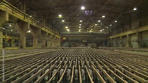 Copper production at a metallurgical plant. Automatic machines. Copper Plant