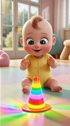 “Magic Cone POP Spin 🌈🟧✨ | Cute 3D Animation | Moti Toons”