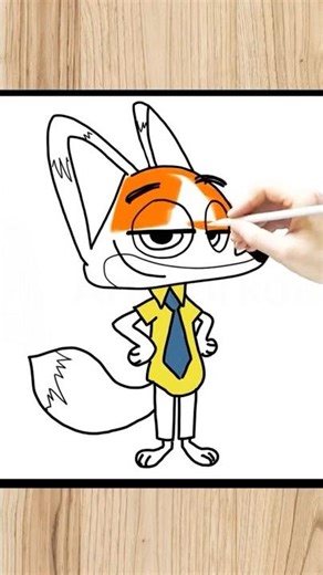 Easy Drawing of Nick Wilde 🦊 | Learn to Draw the Fox from Zootopia 2 Step by Step 🎨✏️