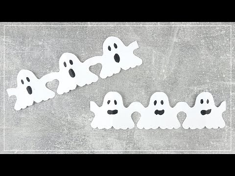 How To Make A Paper Ghost Garland | Simple Halloween Decoration 👻