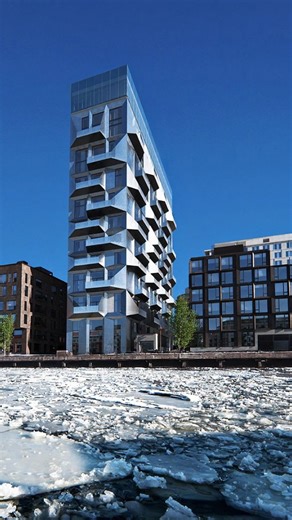 Beauty and The Bit on Instagram: "The Silo, COBE The 17-storey former grain silo is a natural point of orientation in Copenhagen’s new neigbourhood Nordhavn. The spatial variation within the original silo is immense due to the various functions of storing and handling grain, creating space for 39 unique apartments. Both the top and lower levels have public access, to ensure a multi-dimensional experience for the various users of the building. #thisisbtb #beautyandthebit #architecturalvisualizati