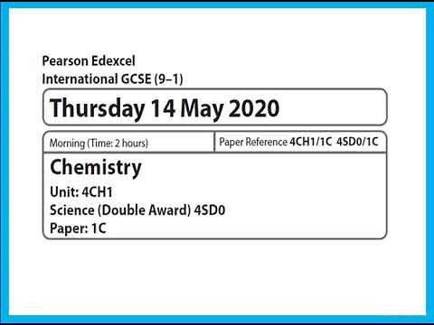 Paper 1C June 2020 - IGCSE Chemistry Edexcel - Dr Hanaa Assil