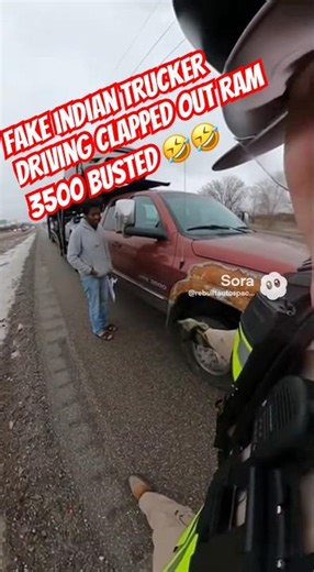Indian illegal trucker with clapped out RAM 3500 gets busted for illegal load #trucker #trucking #mn