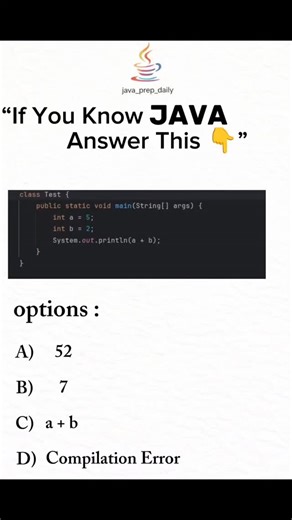 java_prep_daily on Instagram: "Comment your answer ⁉️ #reels #explorepage #java #javainterview #aptitudequestions placementprep codinglife engineeringstudents commentbelow reelsindia"