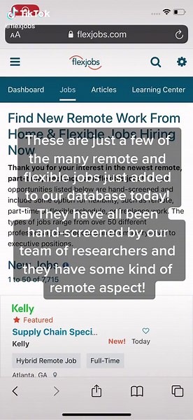 Avoid job scams and enjoy a faster, safer, and easier #jobsearch at flexjobs.com. Up to 30%OFF with code TIKTOK. #flexjobs #wfhjobs #remotejobs #jobs