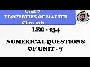 Numerical questions of unit 7 class 9 physics | University Physics