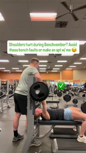 Dr Amanda Smith CCSP on Instagram: "4 Bench Faults to avoid during Benchvember ❌Feet on bench or thighs below parallel ✅Thighs should be parallel to bench ❌Flat back ✅Shoulders should be packed w/ a slight arch in the thoracic spine 🌈 ❌Arms at 90 degrees ✅Arms should be 45-60 deg ❌Bouncing bar on chest ✅Tempo the lift . . . 📍Atlanta (Inside CrossFit Downtown Atlanta) 📍Stone Mountain (Inside The Forza Academy) 🌎Online ⛰️In Person Injury Rehab + Prevention + Performance⛰️: ▪️Chiropractic Adjus