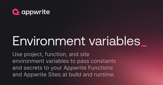 Environment variables - Docs - Appwrite