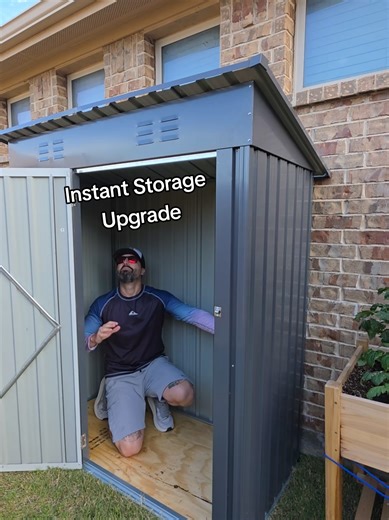 Turn messy yards into clean spaces with this durable metal shed. Perfect for tools, bikes, and gear—easy outdoor organization that actually lasts. @YITAHOME #summervibes #GardenLife #homeorganization #storagehacks #backyardupgrade