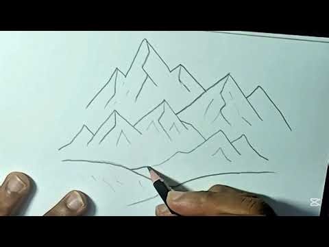 How to draw a beautiful mountain range with simple strokes #amithlearnstodraw