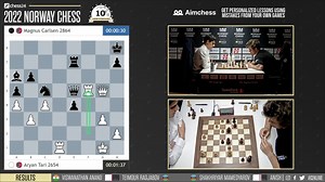 Magnus Carlsen resigns as Aryan Tari wins in Armageddon! https://chess24.com/en/watch/live-tournaments/norway-chess-2022/14/1/1 | chess24