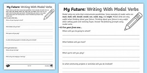 My Future: Writing With Modal Verbs Worksheet