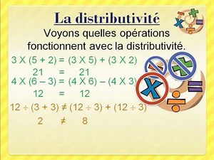 La distributivité (propriétés des opérations)
