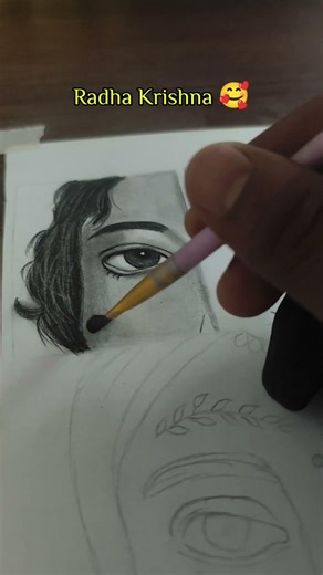 🦚 Divine Love of Radha Krishna 💫 | Soulful Portrait Art Part-1 #radhakrishna #kanhaart #trendingart