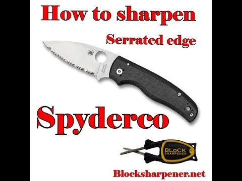 How to sharpen Spyder Co Serrated Edges with a Block Knife Sharpener