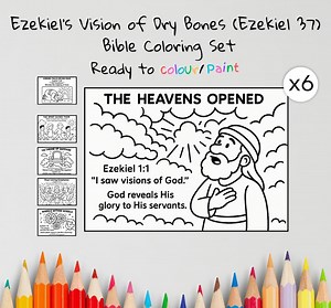 Dry Bones Coloring Pages Craft | Kids Bible Craft | Ezekiel 37 | Christian Coloring Sheets | Sunday School Lesson - Etsy