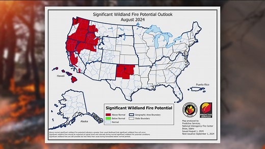 August wildfire potential 'above normal' for majority of Idaho