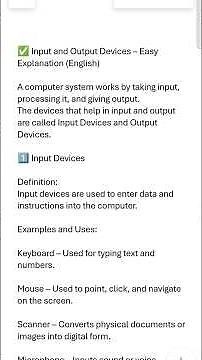 Input & Output Devices Explained | Computer Basics | #shorts