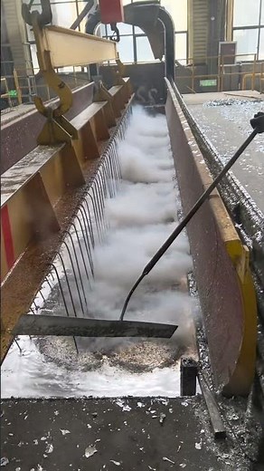 Close-Up of Hot-Dip Galvanizing! 450°C Zinc Bath Dipping Is Stunning