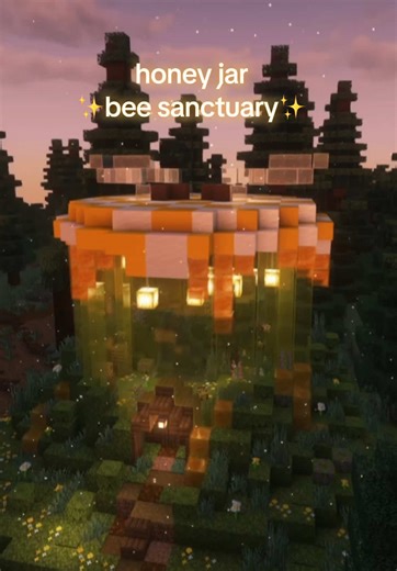 honey jar bee sanctuary minecraft build🍯🐝 #minecraftbuilding #minecraftideas #cottagecore #girlyaesthetic #fyp