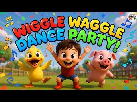 Wiggle Waggle Song 🦆🐷 Farm Animal Dance for Kids Rainbow Kids TV