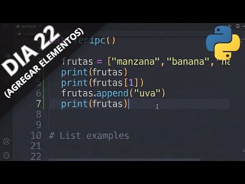 Como AGREGAR ELEMENTOS a una LISTA en Python (Día 22) | Reto 30 Días