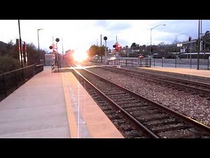 Amtrak #459 & Amtrak #6953 Fly Through Sorrento Valley Station 01-27-2013