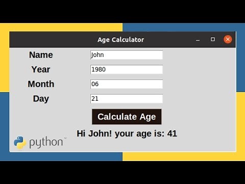 Age Calculator App using Python, Tkinter - Mini Project