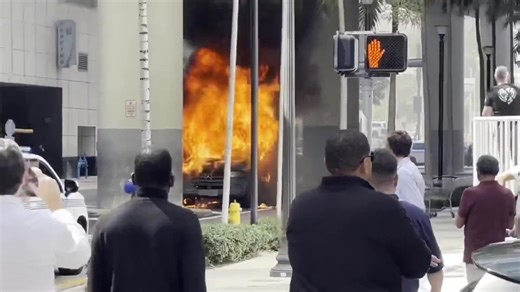 CAUGHT ON CAMERA: A truck that appeared to be an Amazon delivery vehicle caught fire in downtown Miami Thursday afternoon, officials said. *WARNING* Video contains graphic language Click here for the latest details: https://tinyurl.com/mtz3muh6?utm_source=facebook&utm_medium=social&utm_campaign=snd&utm_content=wplg10 | WPLG Local 10