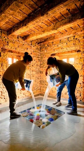 We Hid a Glass Epoxy Window Inside This Rustic Cottage Floor