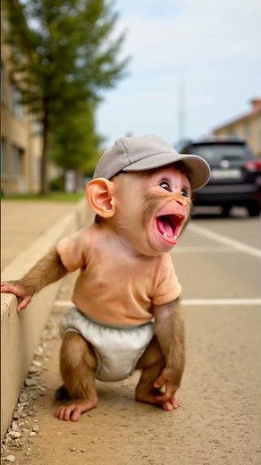 Baby Monkey Farts for the First Time 💨 His Reaction Is Everything 😂 #shorts