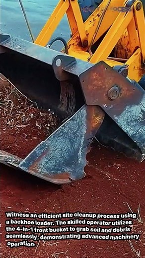 Backhoe Loader 4-in-1 Bucket Cleanup #worker #process #backhoe #heavyequipment #construction