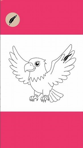 How to Draw an Eagle , Easy Cute Eagle Drawing Lesson for Kids and Beginners #lidoartworks
