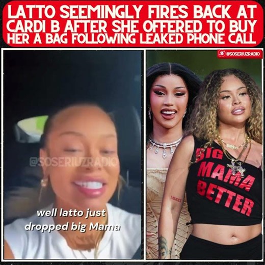 LATTO SEEMINGLY CLAPS BACK AT CARDI B'S APOLOGY BAG OFFER ON HER NEW ALBUM "BIG MAMA"!