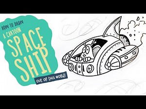 How to draw a simple cartoon spaceship