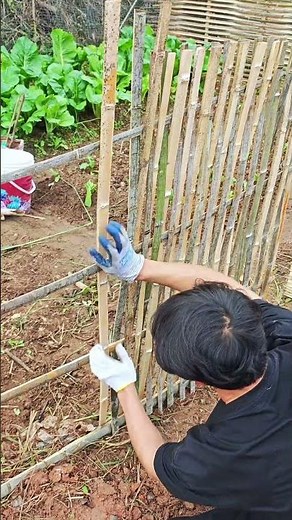 Building a Simple Bamboo Garden Fence
