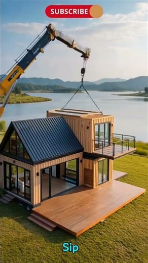 Escape to Serenity: A Minimalist Two-Story Container Homestay by the Lake #shorts